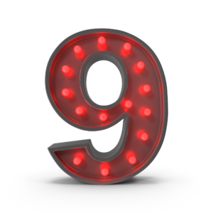 Number 9 Bulb Style in Red